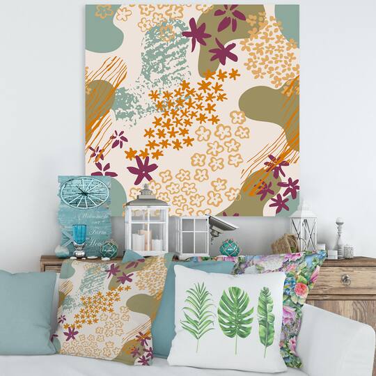 Designart - Flowers Silhouettes and Fluid Shapes